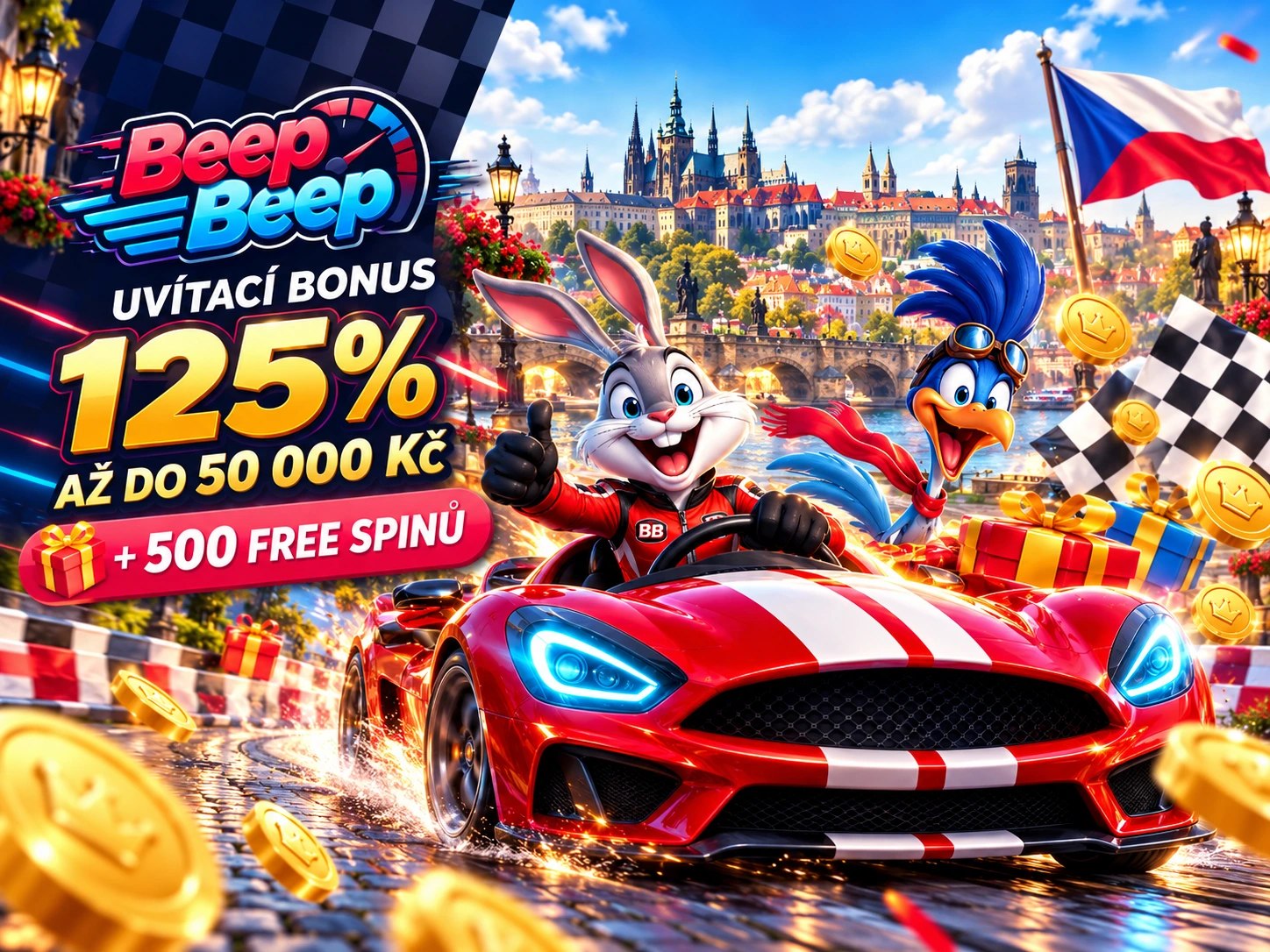 Beep Beep Casino 20 euro bonus bez vkladu a aktuální promo nabídky